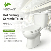 WC en céramique à deux pièces avec siphon allongé certifié CE Medyag, sanitaires certifiés CUPC
