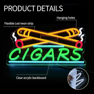 Cigar neon LED indoor hanging ambient light smoking area shop <b>sign</b> wall decoration light indicator light luminous <b>sign</b> 5V 12V - Product Image 2