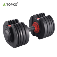 TOPKO Ensemble d'Haltères Réglables 5-52.5LB Poids de Gymnastique Multifonctionnels pour la Musculation
