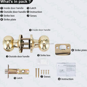 Kunci kenop pintu Interior kamar mandi kamar tidur privasi tabung masuk kuningan dipoles bagian kamar mandi Modern - Product Image 6