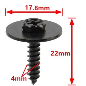 Vis autotaraudeuses hexagonales avec rondelle 4 mm en métal noir, filetage métrique droit, usage industriel général - Product Image 2