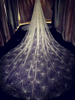 Voile de Mariée Cathédrale CYG 3,0 m de Long en Tulle Doux avec Paillettes Scintillantes