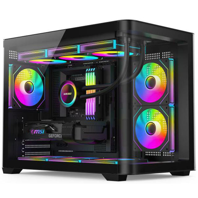 Wholesale Micro ATX Mid Tower Gaming PC Case, Tempered Glass Side Window Desktop Computer Chassis