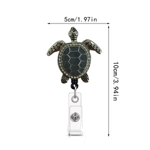 Wholesale animal turtle alloy easy-open <b>buckle</b>, dripping oil, rhinestone-encrusted document puller, 360-degree rotating - Product Image 2