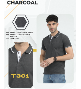 เสื้อยืดผ้าปิเก้เนื้อผสมอเนกประสงค์สำหรับผู้ชาย 240 GSM เนื้อผ้านุ่ม สบาย ทนทาน เหมาะสำหรับใส่ทำงานหรือใส่ลำลองในชีวิตประจำวัน - Product Image 4