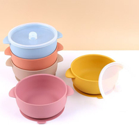 Ensemble de bols d'alimentation pour bébé en silicone de qualité alimentaire sans BPA personnalisé avec aspiration pour les tout-petits bols souples pour bébé pour l'alimentation d'aliments solides