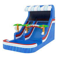 Toboggan aquatique gonflable commercial avec piscine – Vente en gros directe usine pour les entreprises de location de matériel événementiel
