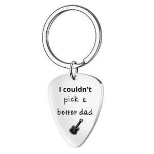 พวงกุญแจคาราไบเนอร์รูปหัวใจพร้อมจี้กีตาร์สแตนเลสแบบปรับแต่งได้ ขายดี น้ำหนักเบา - Product Image 3