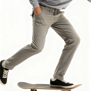 2025 Yazlık Dimili Erkek Hafif Ekolojik Nefes Alabilen Orta Bel Düz Paça Kargo Chino OEM Pantolon - Product Image 1