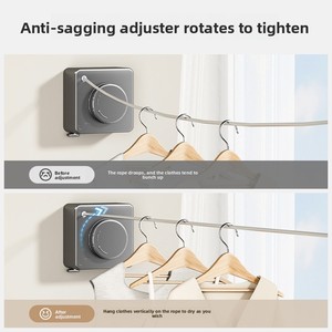 Práctica <span class=keywords><strong>Tendedero</strong></span> Retráctil Multifuncional de Acero Inoxidable para Interiores, Diseño Invisible para un Secado Fácil - Product Image 2