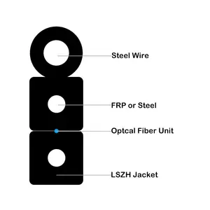 G657A1 2*3mm Outdoor Fiber Optic Cable GJYXFCH 4 Core FTTH Drop Cable With FRP