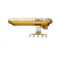 Moteur de pont roulant à double poutre industriel à commande PLC électromagnétique, portée 5-50m, hauteur de levage 25m, pour ferraille