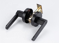 BBDHOME Porte intérieure américaine robuste clés rondes toilette levier de salle de bain confidentialité poignée de porte noire