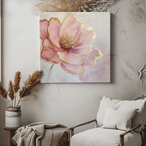 100% fait à la main moderne impressionniste peinture à l'<span class=keywords><strong>huile</strong></span> classique rose or fleur <span class=keywords><strong>sur</strong></span> <span class=keywords><strong>toile</strong></span> mur Art pour la décoration intérieure salon - Product Image 2