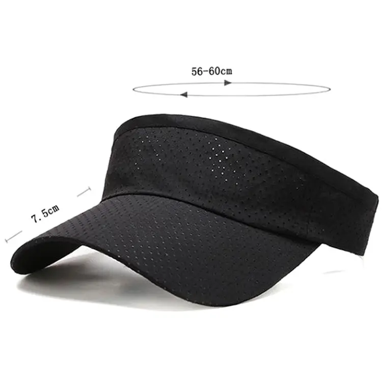 Factory Caps Visors Customized Black Cheap Breathable Sun Visor Hat Carton Curved Unisex Adults Plain ACE 50 Custom Logo Summer