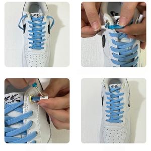 Lacets plats élastiques sans nœuds, colorés, 0,6 cm de large, lacets paresseux à verrouillage rapide sans attaches pour baskets, sport, enfants et adultes - Product Image 5