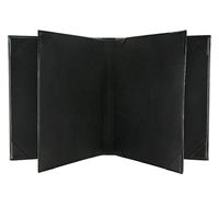 Carpeta Portamenués Personalizada con Logotipo para Hotel o Restaurante, Cubierta de Cuero PU Negro, 4/6 Vistas, para Menús de Comida