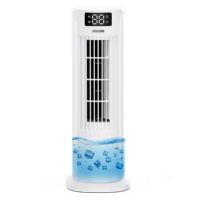 Ventilateur tour de refroidissement numérique en plastique Manggis avec télécommande, oscillation, réservoir d'eau de 600 ml, électrique, emballage cadeau, minuterie domestique
