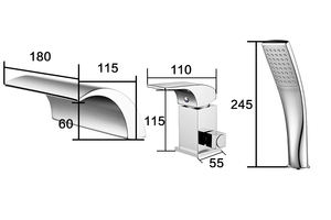 Robinet <span class=keywords><strong>de</strong></span> <span class=keywords><strong>douche</strong></span> à 3 trous <span class=keywords><strong>de</strong></span> Conversion chaude et froide, bec <span class=keywords><strong>de</strong></span> cascade monté sur le pont, baignoire, robinet <span class=keywords><strong>de</strong></span> <span class=keywords><strong>douche</strong></span>, Offre Spéciale - Product Image 5
