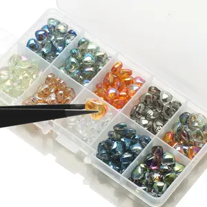 ZHB Stock 300pcs Glas Liebe Herz Perlen Kit für DIY Crafts Handmade Armband Herstellung 8mm Kristall Herz Perlen für die Schmuck herstellung