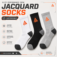 Chaussettes de sport pour hommes personnalisées, écologiques, respirantes en maille, avec logo jacquard, pour la course, la randonnée, le basketball, chaussettes athlétiques de printemps