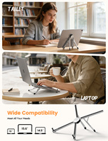 Support portable pour ordinateur portable Lamicall STDL09, ultra-léger (0,25 lb), réglable et pliable en métal, idéal pour café, bibliothèque, ordinateur portable