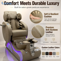 Fauteuil de pédicure électrique de luxe sans tuyauterie avec fonction massage pour salon de manucure