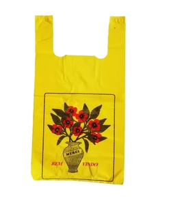 Plain Black and White Recycled Materials PE T-shirt <b>Bags</b> for Supermarket and Exhibition Shopping - Product Image 2
