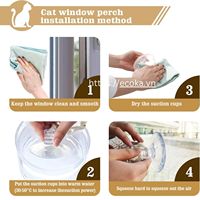 Hamac de fenêtre pour chat en macramé, classique, durable, rectangulaire, gain de place, 4 places, chaud, lavable, en carton solide