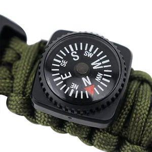 สร้อยข้อมือ paracrod การเดินทางการเดินป่าการเดินทางกลางแจ้งนาฬิกาฉุกเฉินพร้อมสาย paracord สร้อยข้อมือเข็มทิศเข็มทิศ - Product Image 3