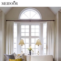 Meidoor America Fenêtres en aluminium noir sur mesure avec verre trempé en forme d'arche, persiennes fixes et coulissantes en alliage d'aluminium