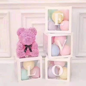 Boîte à ballons blanche avec nom et âge de l'enfant, décorations de fête de naissance, fête d'anniversaire, fournitures pour fête de premier anniversaire fille ou garçon - Product Image 6