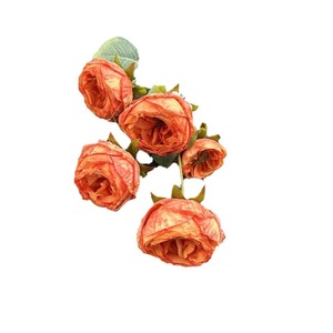 Bouquet de roses artificielles en soie à bords brûlés Austin pour décoration de mariage 80cm, moulage par injection - Product Image 5