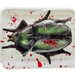 HLC Simulación de Halloween Bloody Animal Ratte Fliege Flog Gadfly Plato de cena para habitación embrujada Decoración de ambiente de terror - Product Image 1
