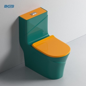 Inodoro Occidental <span class=keywords><strong>de</strong></span> Lujo con Sifón en S, <span class=keywords><strong>de</strong></span> Cerámica, Montado en el Suelo, <span class=keywords><strong>de</strong></span> Forma Cuadrada, <span class=keywords><strong>de</strong></span> Una Pieza, Color Negro con <span class=keywords><strong>L</strong></span>ínea Dorada - Product Image 2