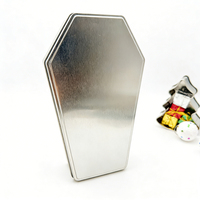 Cajas de Regalo de Metal con Forma de Ataúd Plegables Extra Grandes Personalizadas para Halloween, Regalos Góticos, Dulces y Tesoros