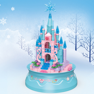 Woma Đồ Chơi Sán Đầu Bán Lẻ Sinh Viên Trẻ Em Băng Tuyết Lâu Đài Quay Âm Nhạc Hộp Nhỏ Gạch Xây Dựng Khối Lắp Ráp Trò Chơi Juguetes - Product Image 6