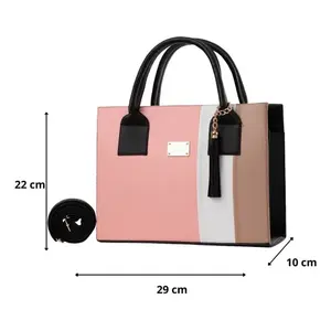 Bolso de Mano Rosa para Mujer Fana Kady con Bordado Decorativo de Diamantes, Cierre de Solapa, Dos Correas, Gran Capacidad, Ideal para Fiestas - Product Image 3