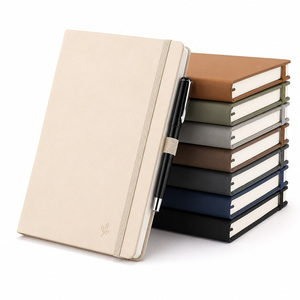   Carnet de notes personnalisé avec couverture en tissu de lin de qualité supérieure, bordure dorée, cadeau d'entreprise - Product Image 1