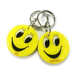 크리스탈 스마일 태그 ISO14443A 출입 통제 스마트 IC 키링 13.56MHz 태그 에폭시 카드 - Product Image 5