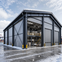 Entrepôt à structure métallique portique résistant aux fortes charges de neige et avec plancher en mezzanine pour solutions de stockage portuaire