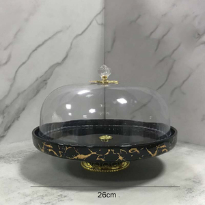 L'ultimo Design <span class=keywords><strong>a</strong></span> 2 livelli in marmo Snack Dessert Cake Stand Set di alzate per <span class=keywords><strong>torta</strong></span> in ceramica dorata per matrimonio - Product Image 6