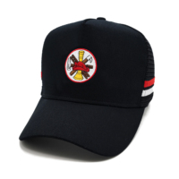 Casquette de camionneur personnalisée de haute qualité classique de l'Australie Pays à profil haut 5 panneaux avec broderie de logo à rayures latérales Casquettes de camionneur à rabat