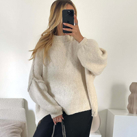 Fournisseur en gros de pulls en tricot pour femmes, à manches longues, épais, surdimensionnés, chauds, décontractés et élégants