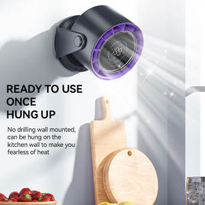 Ventilateur mural de bureau OEM&ODM avec lumière LED, moteur sans balais, fonctionnement silencieux (30-34 dB), batterie 4000 mAh, boîte en plastique numérique pour la maison - Product Image 2