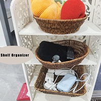 Petits paniers en osier, paniers à pain pour le service, organisateur décoratif de stockage de nourriture de casse-croûte de fruit de rotin tissé à la main pour la cuisine