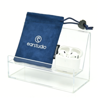 Sac de rangement pour écouteurs avec cordon de serrage en microfibre suédée douce avec logo et étiquette personnalisés
