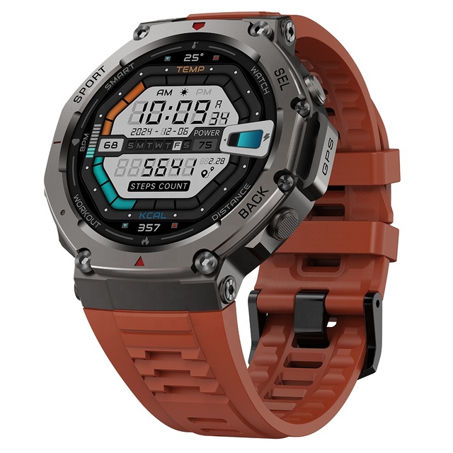 DM58 Men's 1.43inch AMOLED Smart Watch with GPS Compass BT Call Features Waterproof IP67 for Outdoor Sports Tracker