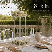 Support de centre de table carré en acrylique ANNIELU, pilier transparent détachable de 80 cm pour la décoration de table, d'allée et de sol de mariage