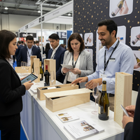 Caja de Madera Cuadrada Ecológica Hecha a Mano para Reutilizar Botellas de Champán